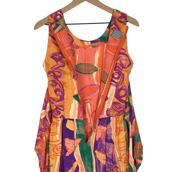 VINTAGE Rabbit Rabbit Rabbit Designs Dress Abstract Print 80s 90s Style Size 6 - Picture 8 of 12